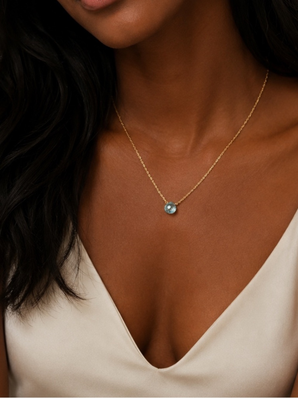 Aquamarine Gold Necklace